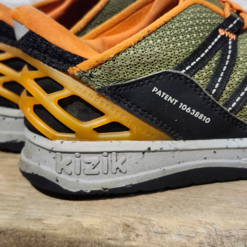 Kizik Kids Athens Hands-Free Slip On Sneakers Olive Orange 1Y D4FC KTRUOG03 - Picture 2 of 12
